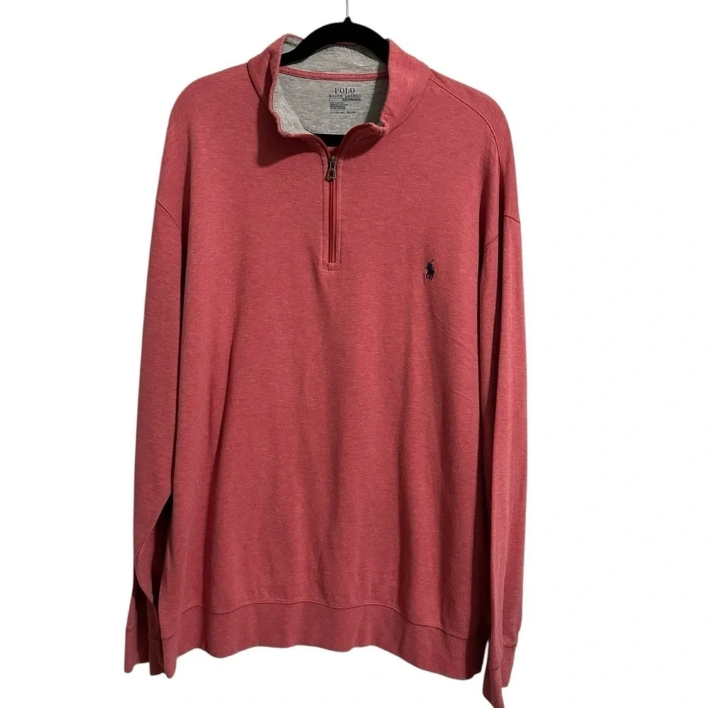 Polo by Ralph Lauren Performance Men's‎ Coral Zip-Up Sweater Size XLT Preppy